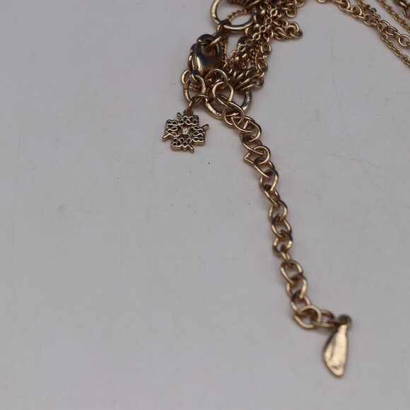 White House Black Market Gold Toned Five Strand Y Drop Style Necklace - Picture 6 of 9